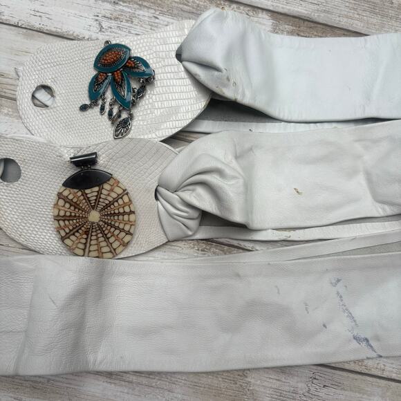 Lot of Craft Supplies Materials Leather Belt Strips Charms Pendants Multicolor - Picture 8 of 10